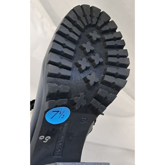 BCBGeneration Women's Palli Hiker Boots Black Sz 7.5M Block Heel Faux Fur - Picture 11 of 11